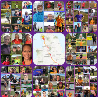 multiple small images representing the relay team that launched the book during lockdown