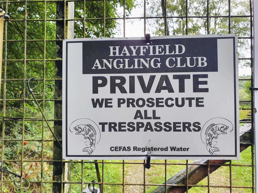 A sign about trespassing in Hayfiled.